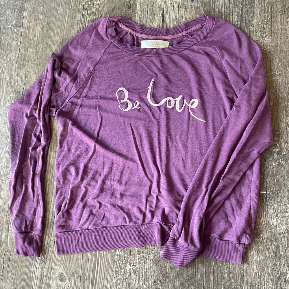 Purple 'Be Love' Sweatshirt